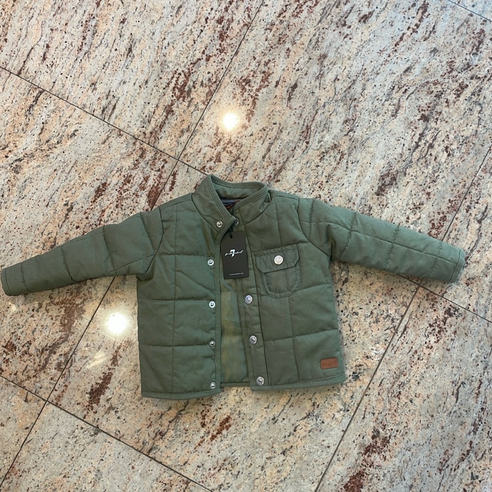 7 for all mankind jacket in green. New with tags. 12M.